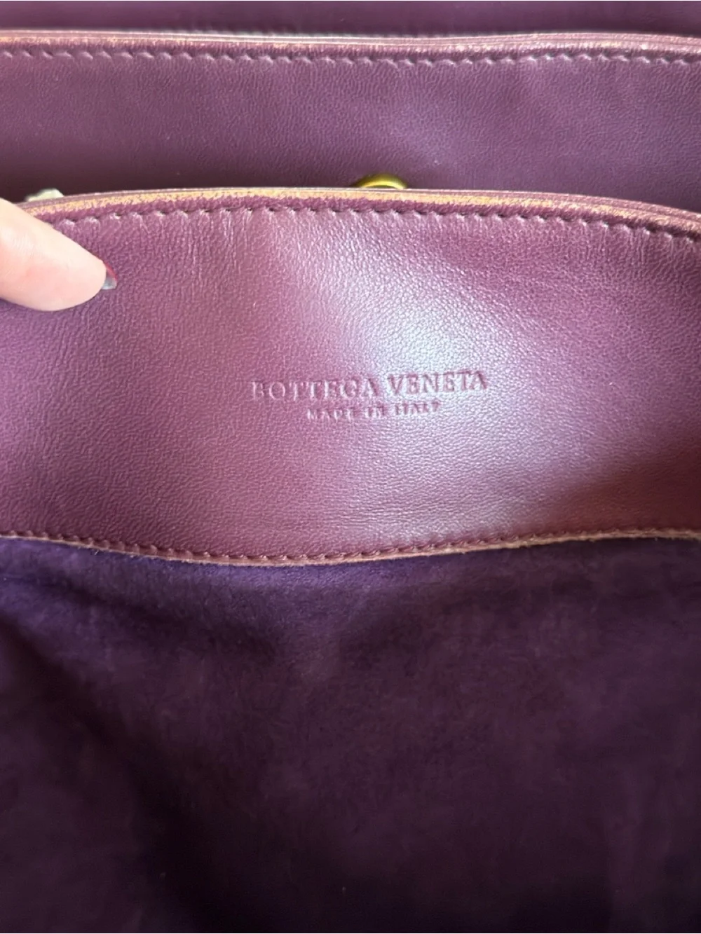 Bottega Veneta Large Roma Intrecciato Gold Wine Burgundy Suede Leather Bag + COA